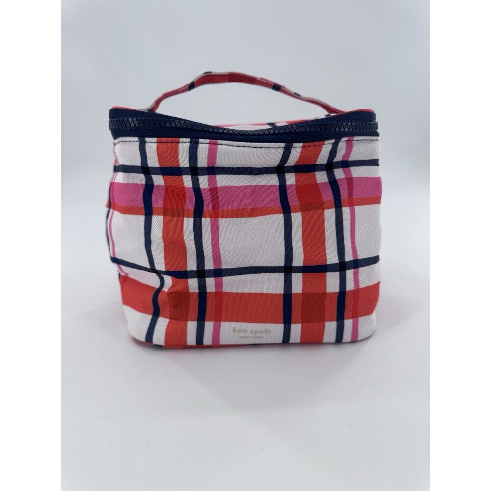 Kate Spade Insulated Lunch Bag Tote Spring Plaid Garden Fast Shipping